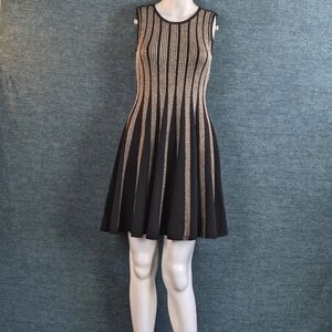 Adore Metallic Striped Fit & Flare Dress, Reversible!